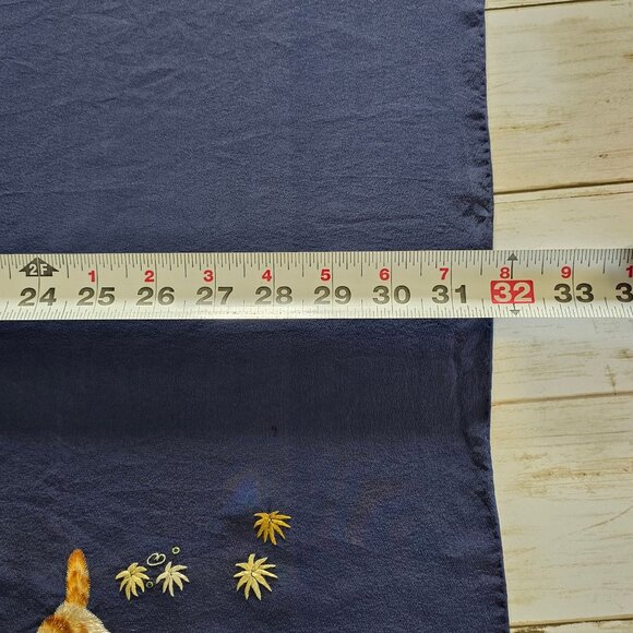 Vintage Blue Embroidered Kittens Scarf Whimsical Novelty - Picture 7 of 9